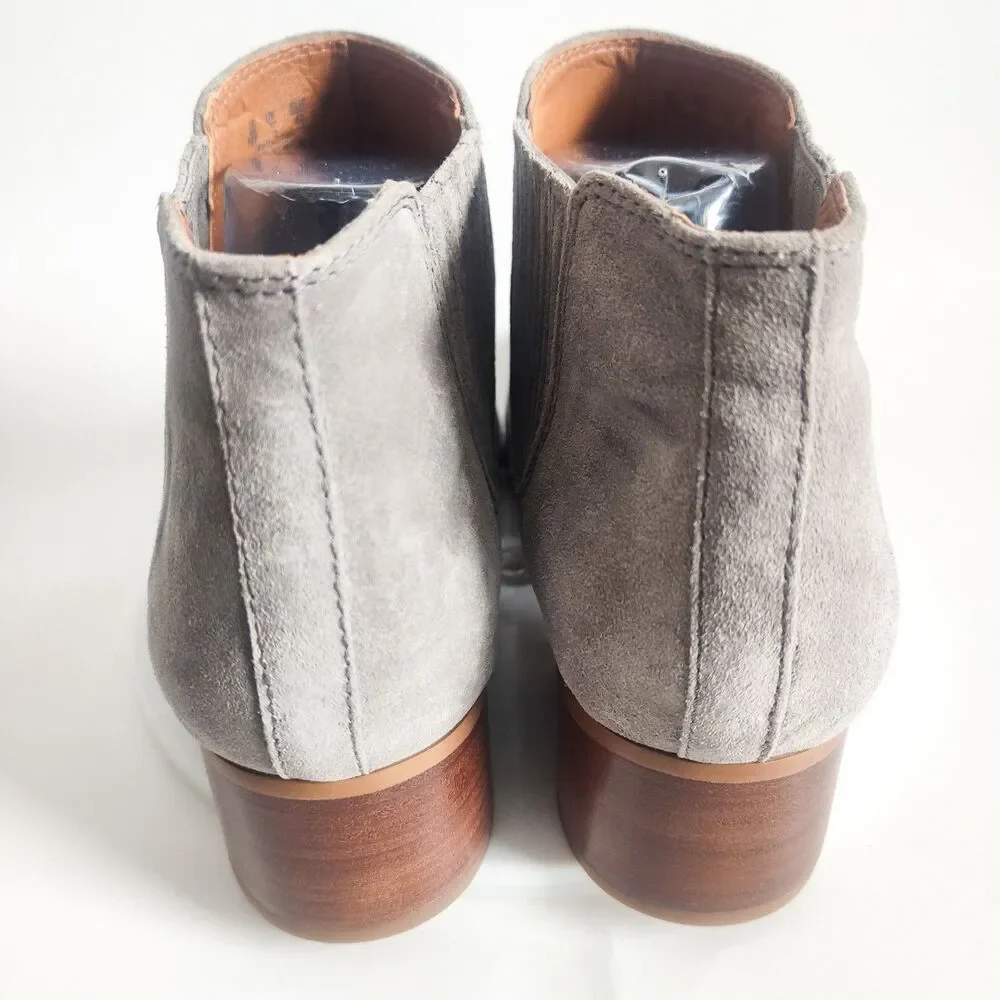 Franco Sarto Size 10 Wide Chelsea Booties Suede Leather Gray Ankle Boots Seville